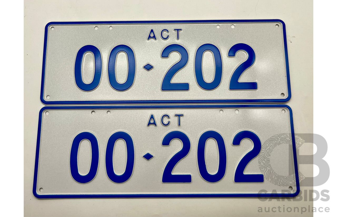 ACT 5-Character Number Plate - OO202