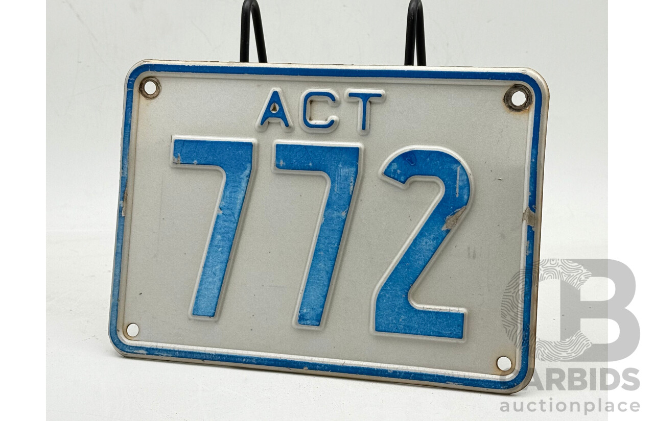 ACT 3 Digit Numerical Motor Vehicle Number Plate - 772