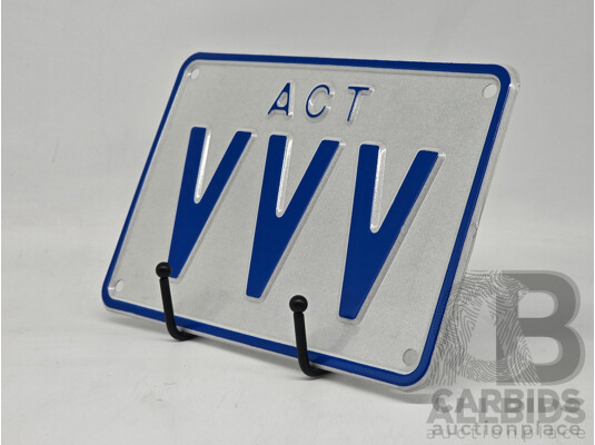 ACT 3 Character Motor Vehicle Number Plate - VVV