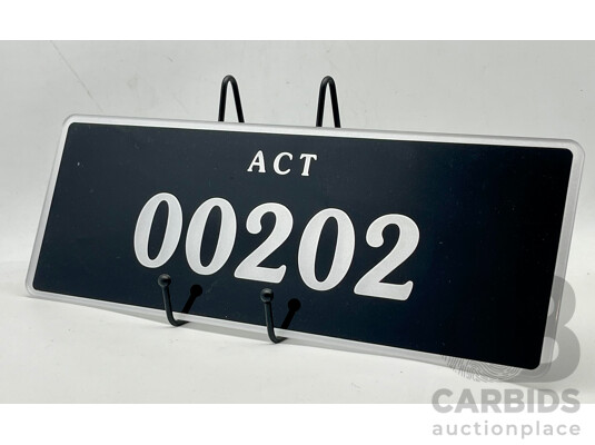 ACT 5-Character Number Plate - OO202