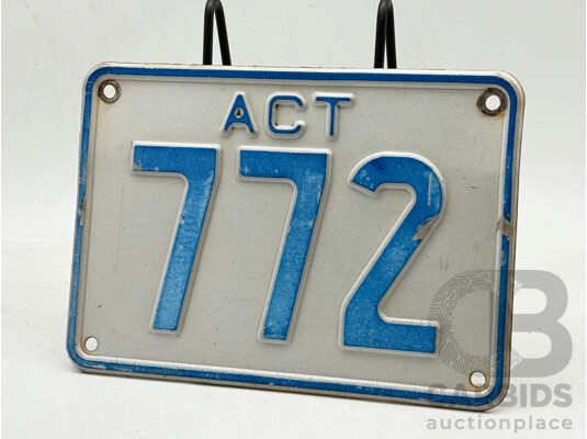 ACT 3 Digit Numerical Motor Vehicle Number Plate - 772