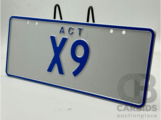 ACT 2 Character Motor Vehicle Number Plate - X9