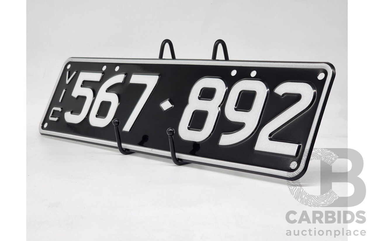 Victorian VIC Custom 6 - Digit Numerical Number Plate 567.892