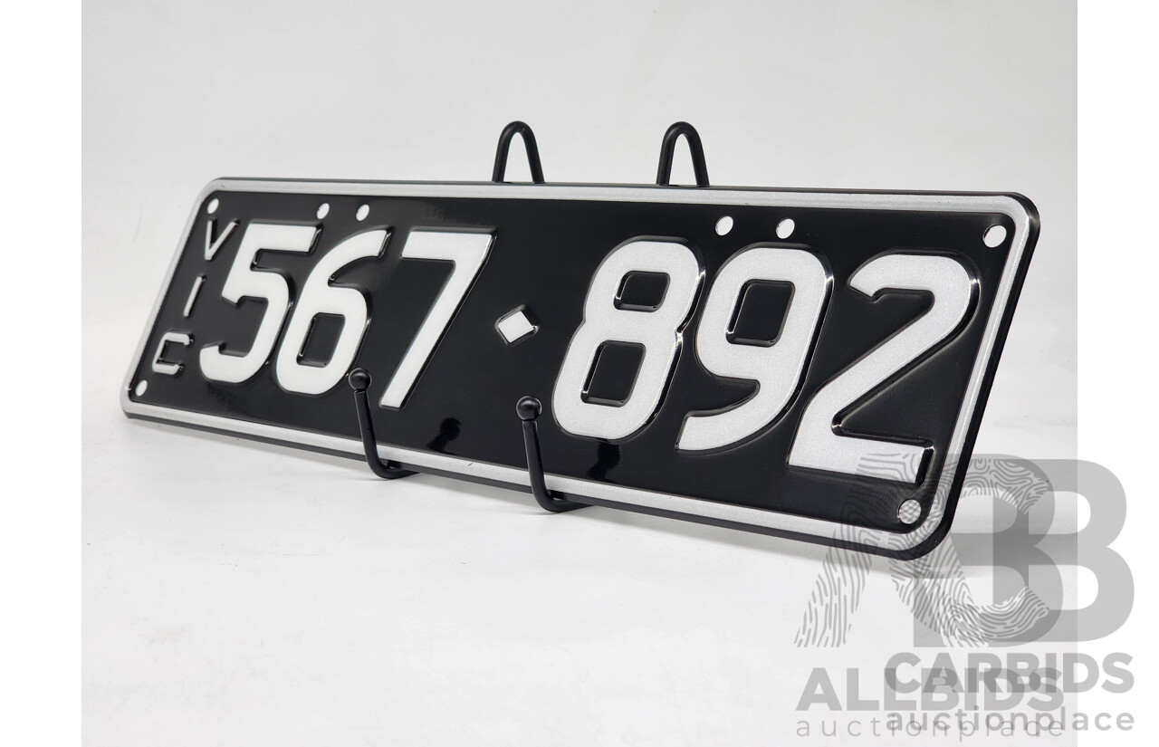 Victorian VIC Custom 6 - Digit Numerical Number Plate 567.892