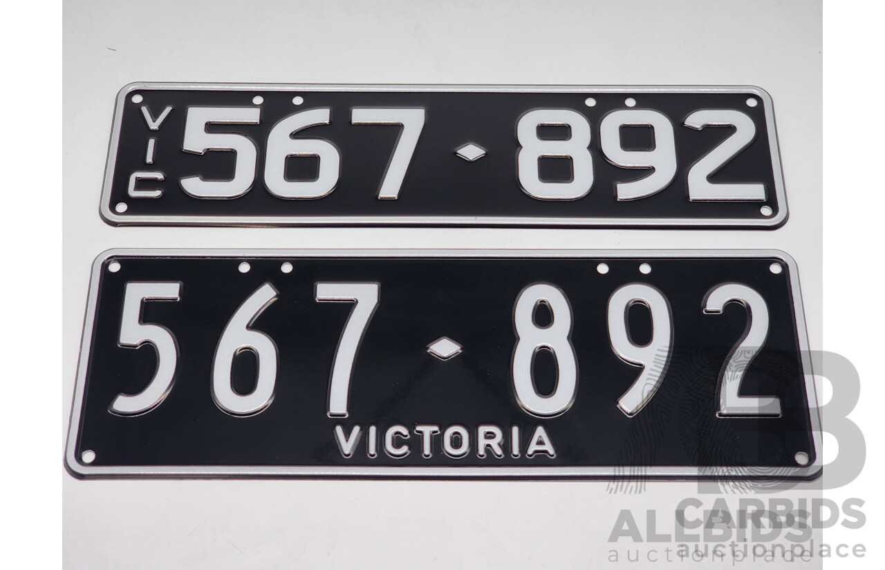 Victorian VIC Custom 6 - Digit Numerical Number Plate 567.892