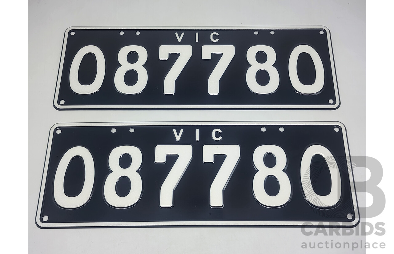 Victorian VIC Custom 6 - Digit Numerical Number Plate - 087780