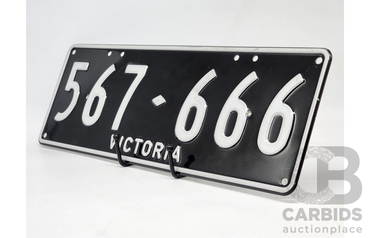 Victorian VIC Custom 6 - Digit Numerical Number Plate 567.666