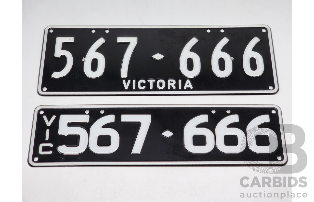 Victorian VIC Custom 6 - Digit Numerical Number Plate 567.666