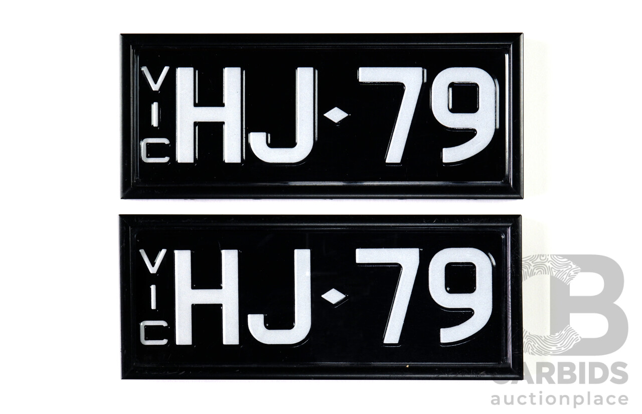 Victorian VIC Signature Plate - Number Plate HJ 79