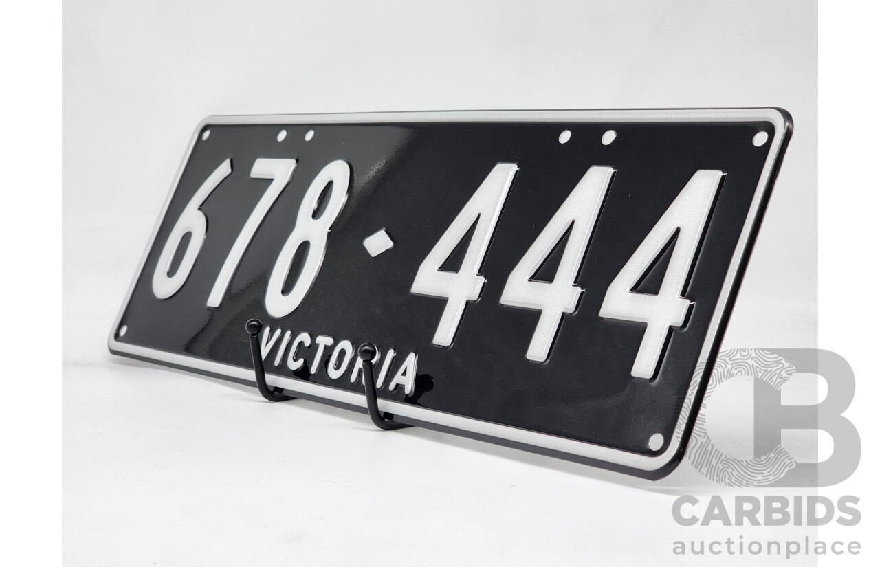 Victorian VIC Custom 6 - Digit Numerical Number Plate 678.444