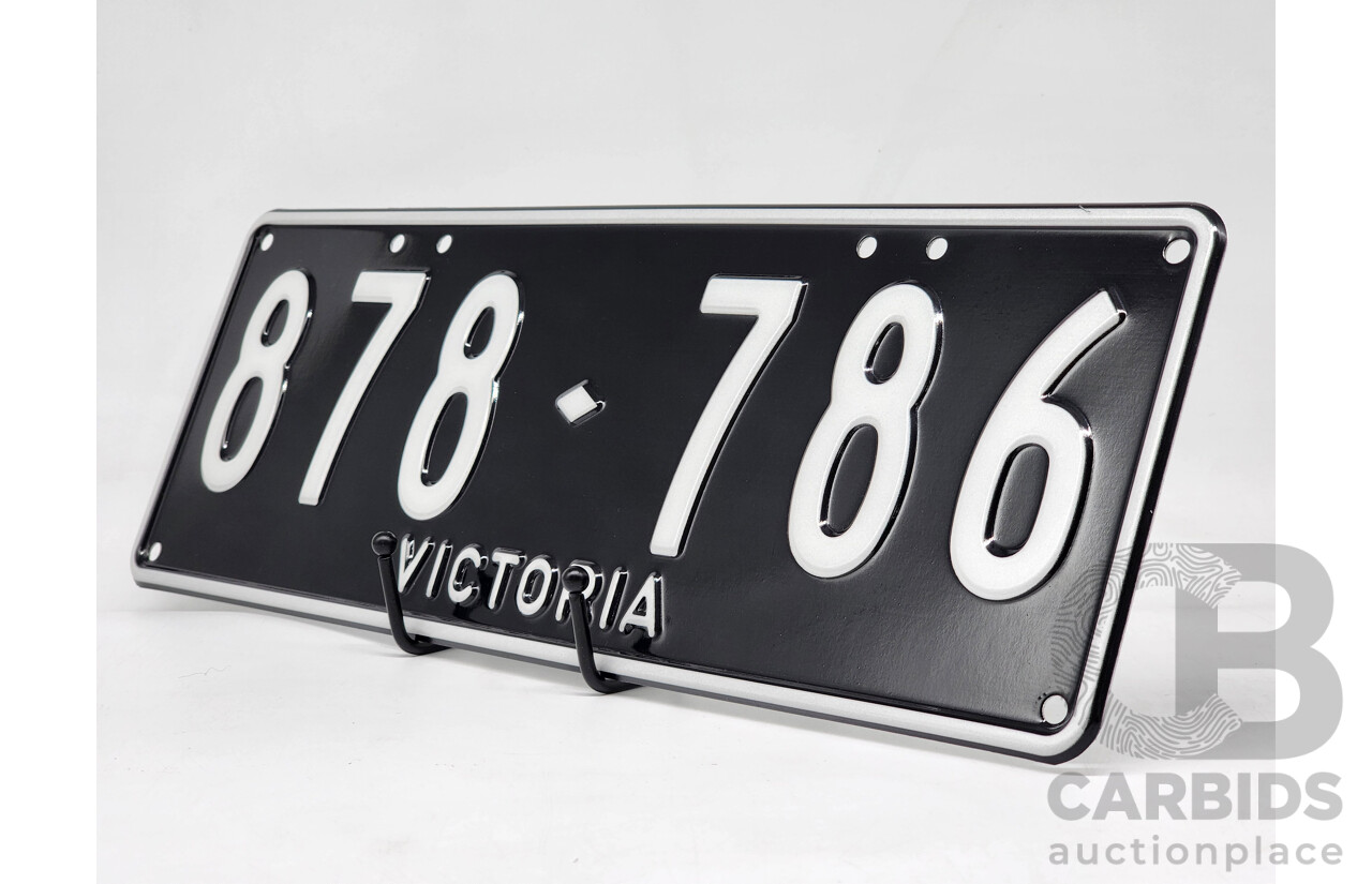 Victorian VIC Custom 6 - Digit Numerical Number Plate 878.786