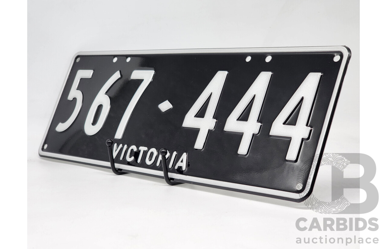 Victorian VIC Custom 6 - Digit Numerical Number Plate 567.444