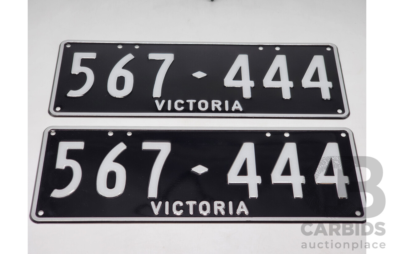Victorian VIC Custom 6 - Digit Numerical Number Plate 567.444