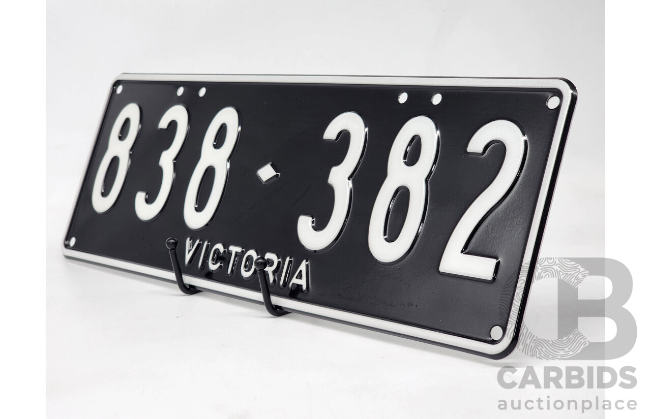 Victorian VIC Custom 6 - Digit Numerical Number Plate 838.382
