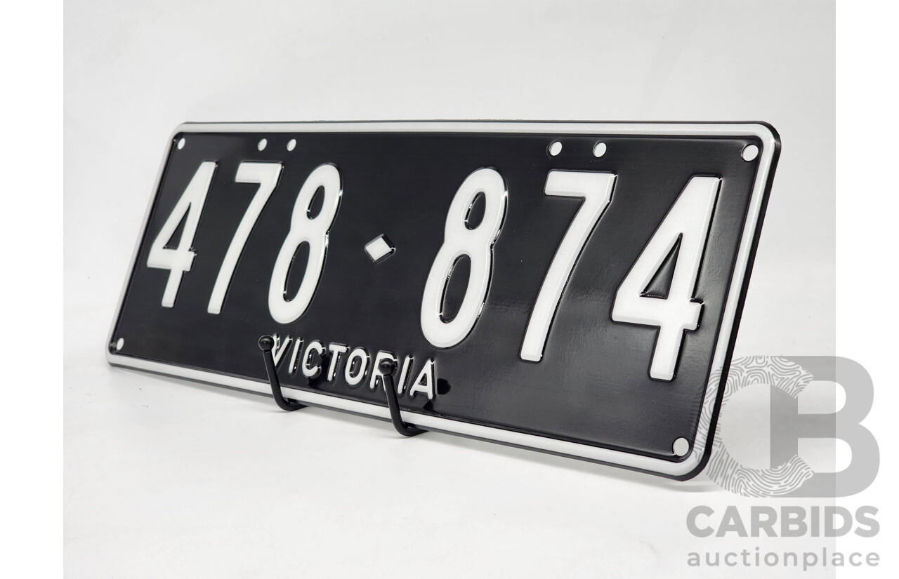 Victorian VIC Custom 6 - Digit Numerical Palindrome Number Plate - 478.874