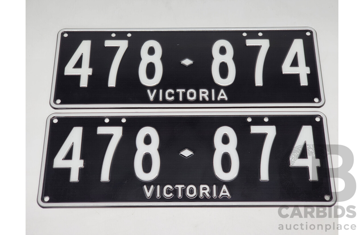 Victorian VIC Custom 6 - Digit Numerical Palindrome Number Plate - 478.874