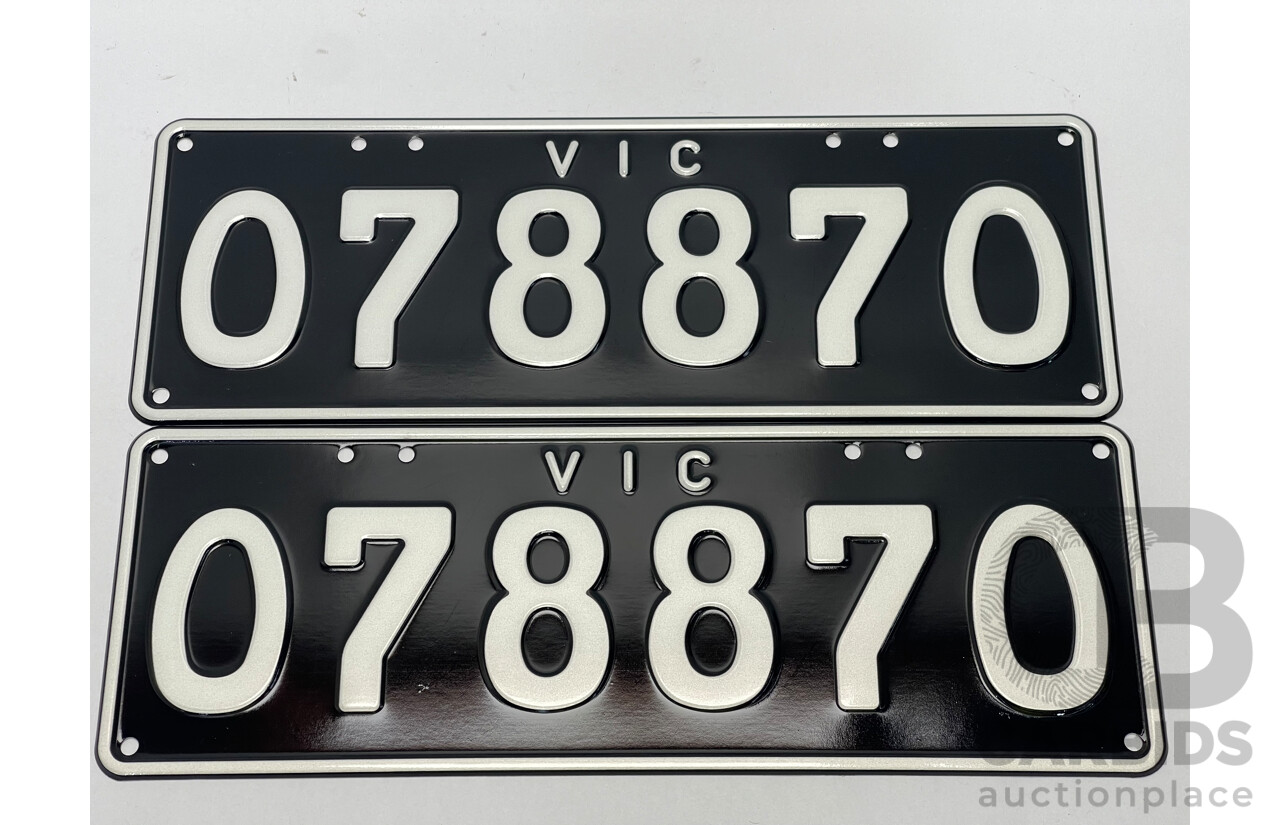 Victorian VIC Custom 6 - Character Palindrome Number Plate - O78.87O