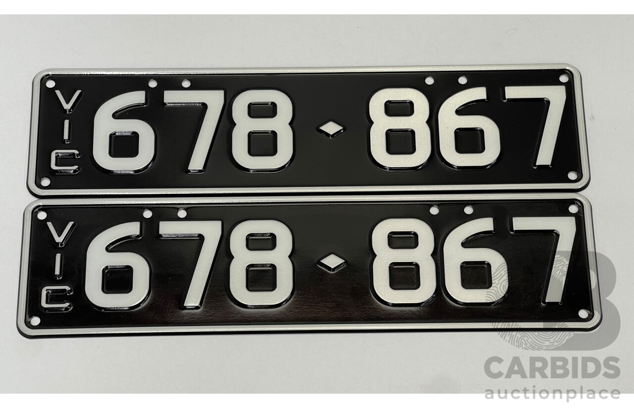 Victorian VIC Custom 6 - Digit Numerical Number Plate - 678.867