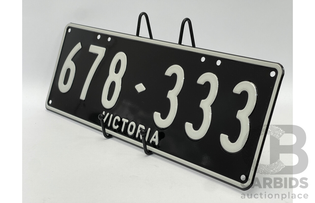 Victorian VIC Custom 6 - Digit Numerical Number Plate - 678.333