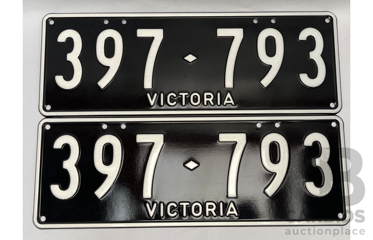 Victorian VIC Custom 6 - Digit Numerical Palindrome Number Plate - 397.793