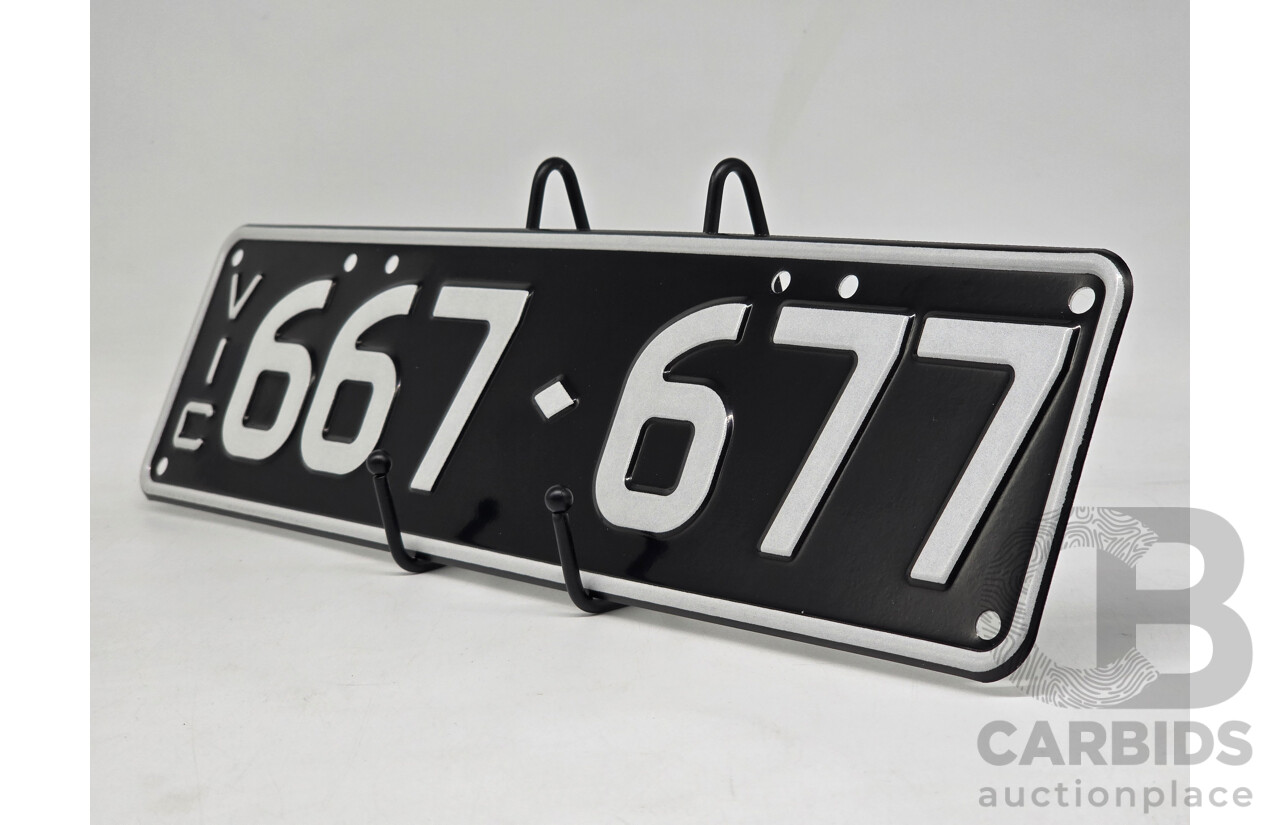 Victorian VIC Custom 6 - Digit Numerical Number Plate - 667.677