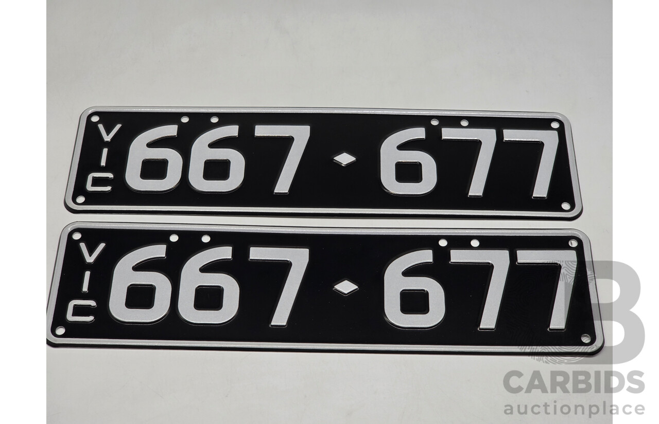 Victorian VIC Custom 6 - Digit Numerical Number Plate - 667.677