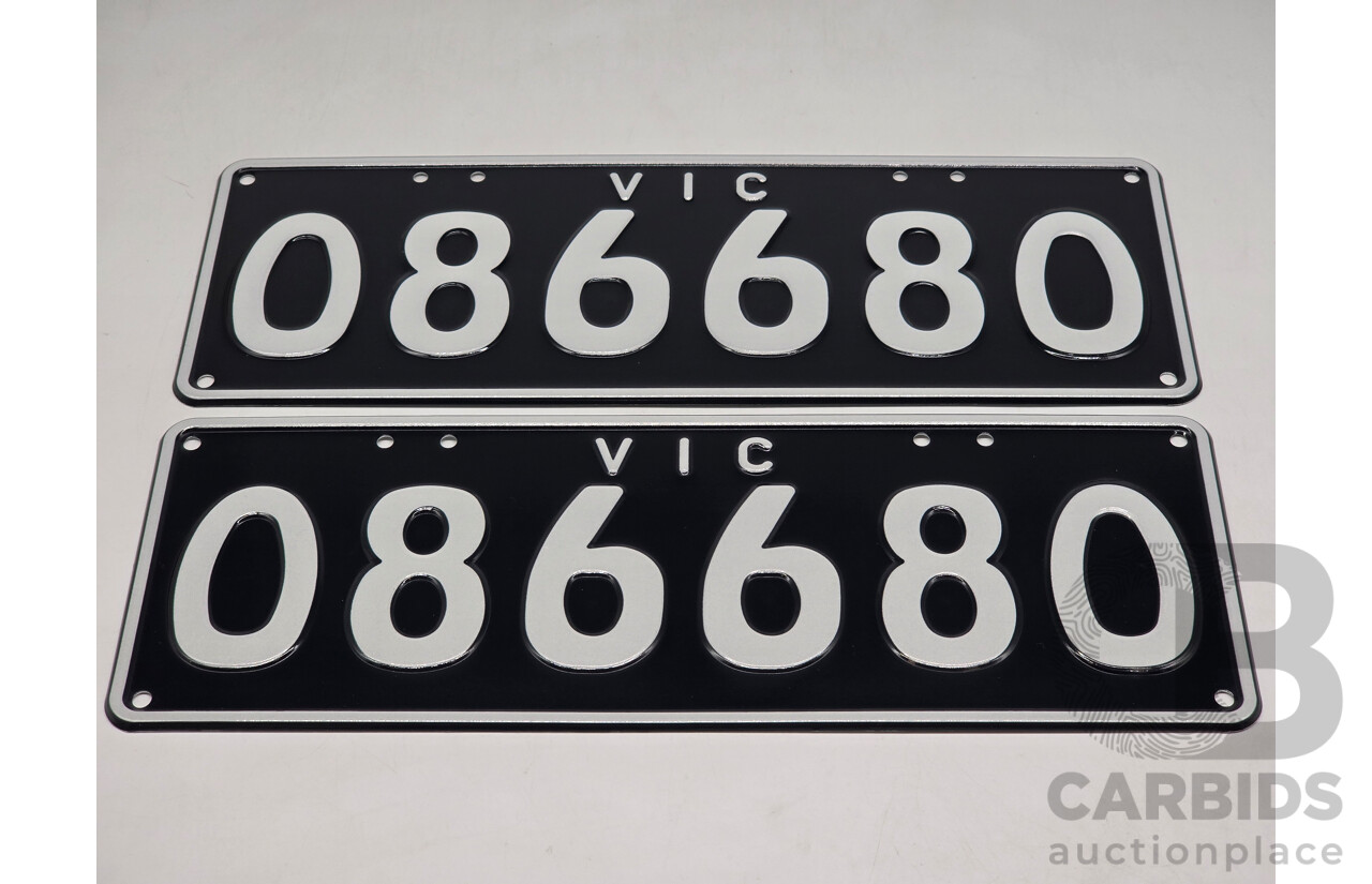 Victorian VIC Custom 6 - Character Palindrome Style Number Plate - O86.680