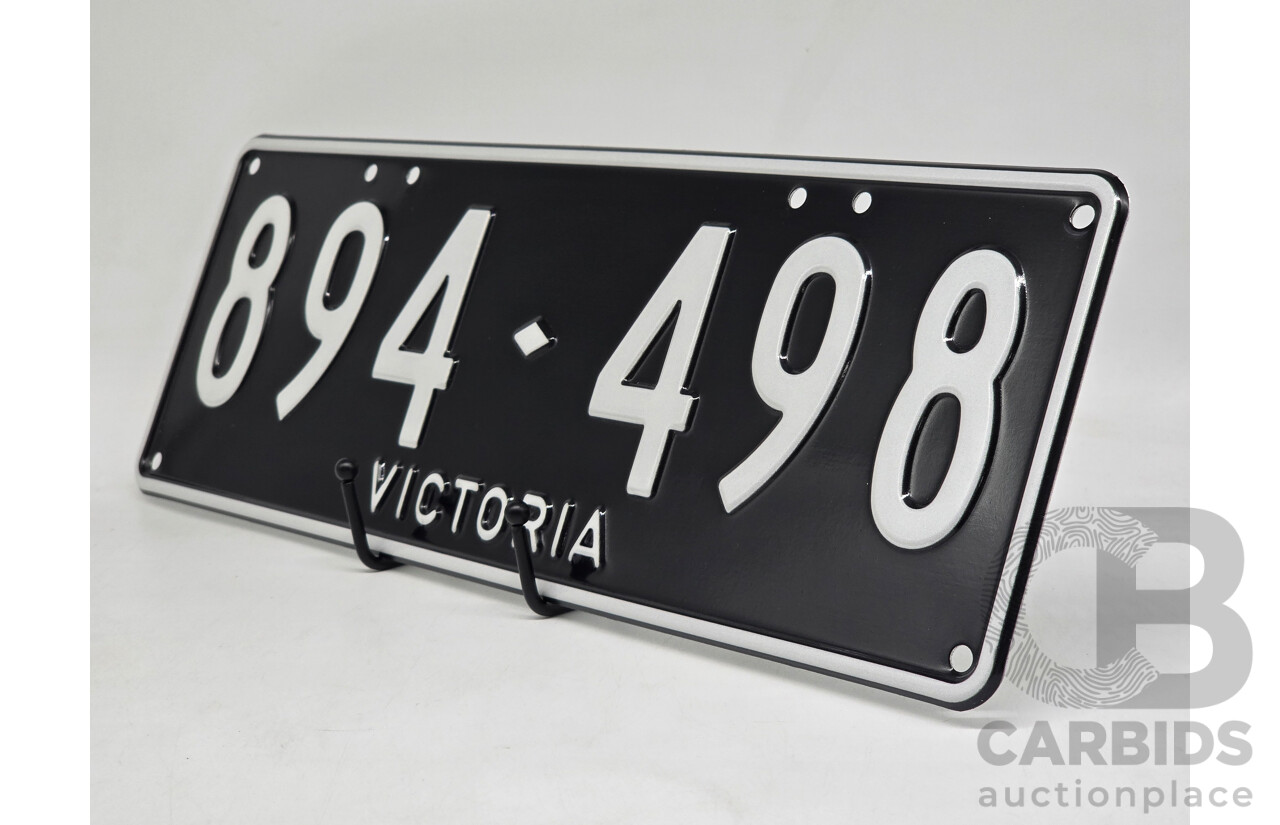 Victorian VIC Custom 6 - Digit Numerical Palindrome Number Plate - 894.498