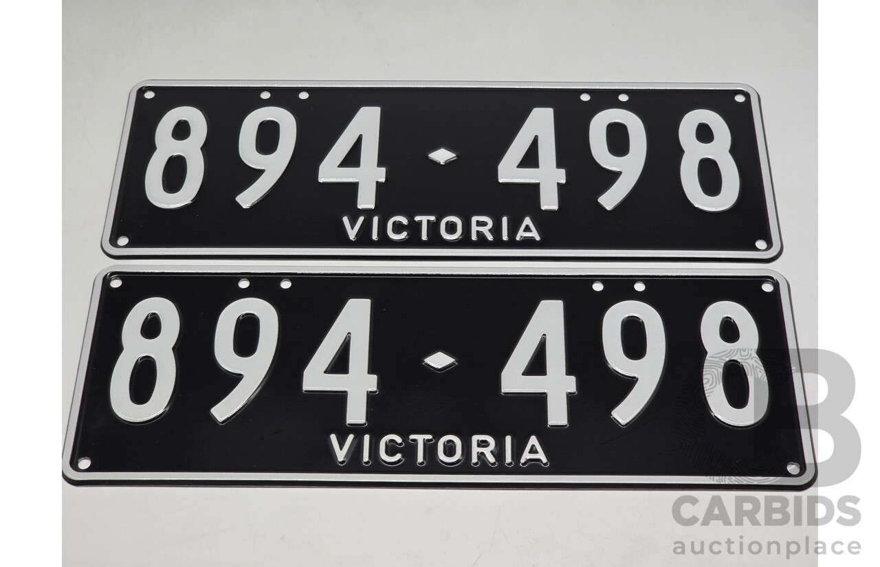 Victorian VIC Custom 6 - Digit Numerical Palindrome Number Plate - 894.498