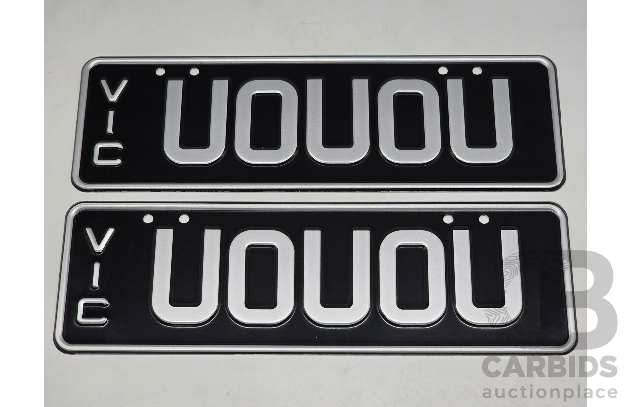 Victorian VIC Custom 5 - Character Alpha Number Plate - UOUOU