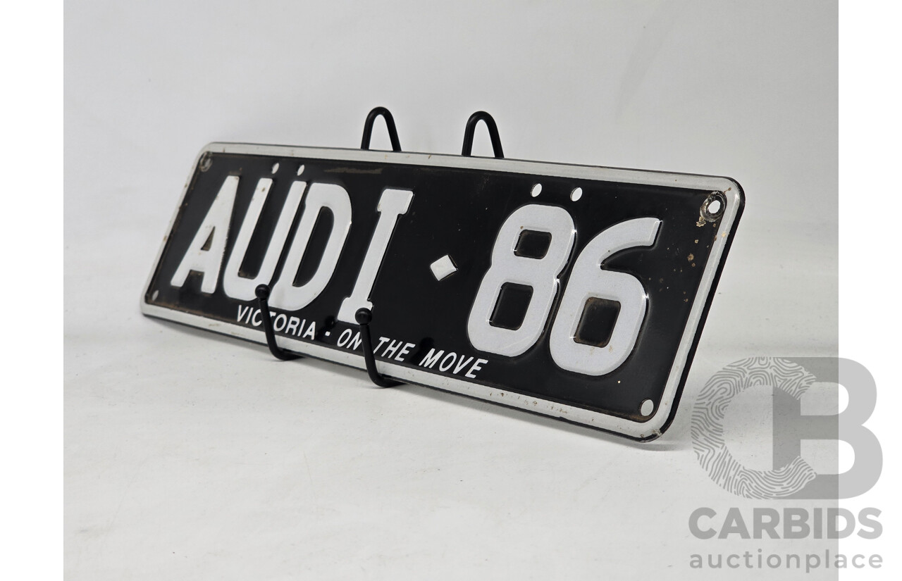 Victorian VIC Custom 6 Character Number Plate - AUDI.86