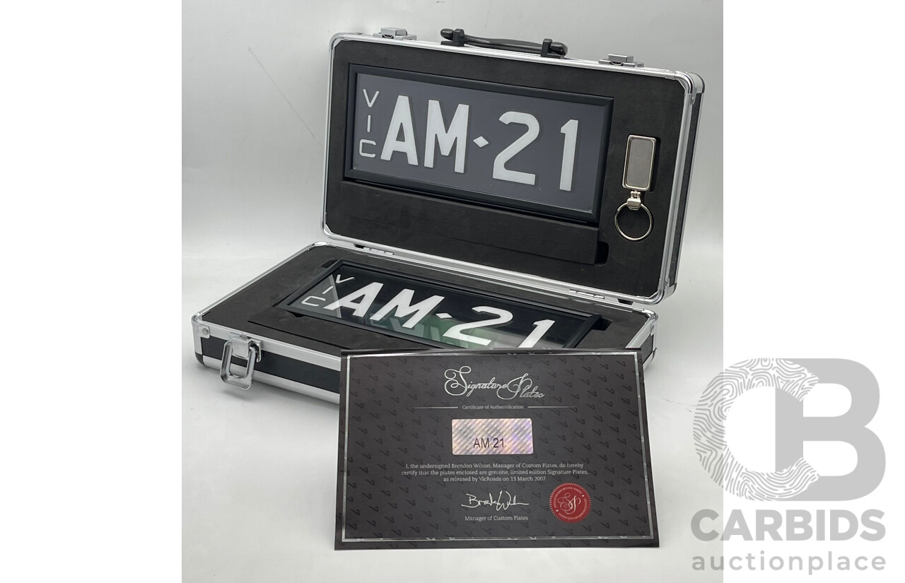 Victorian VIC Signature Plates - Number Plate AM.21