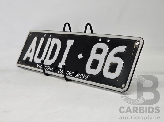 Victorian VIC Custom 6 Character Number Plate - AUDI.86