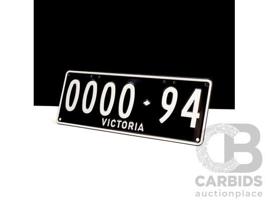 Victorian VIC Custom 6 - Digit Character Number Plate - 0000.94