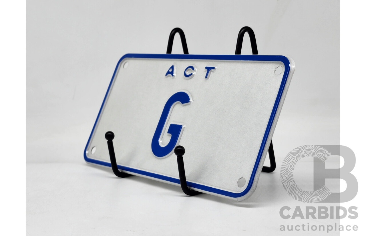ACT Single Letter Motorbike Number Plate - G
