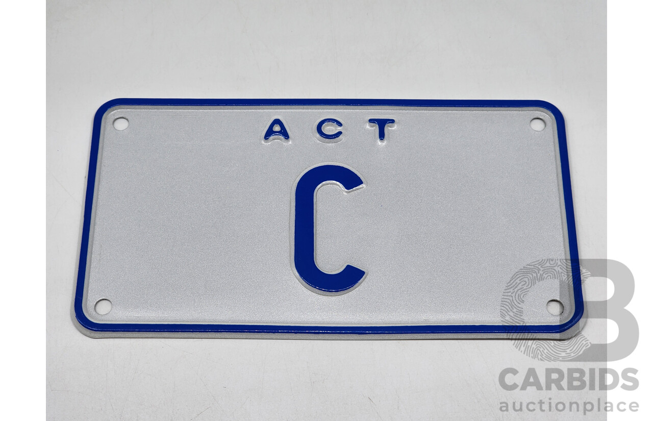 ACT Single Letter Motorbike Number Plate - C