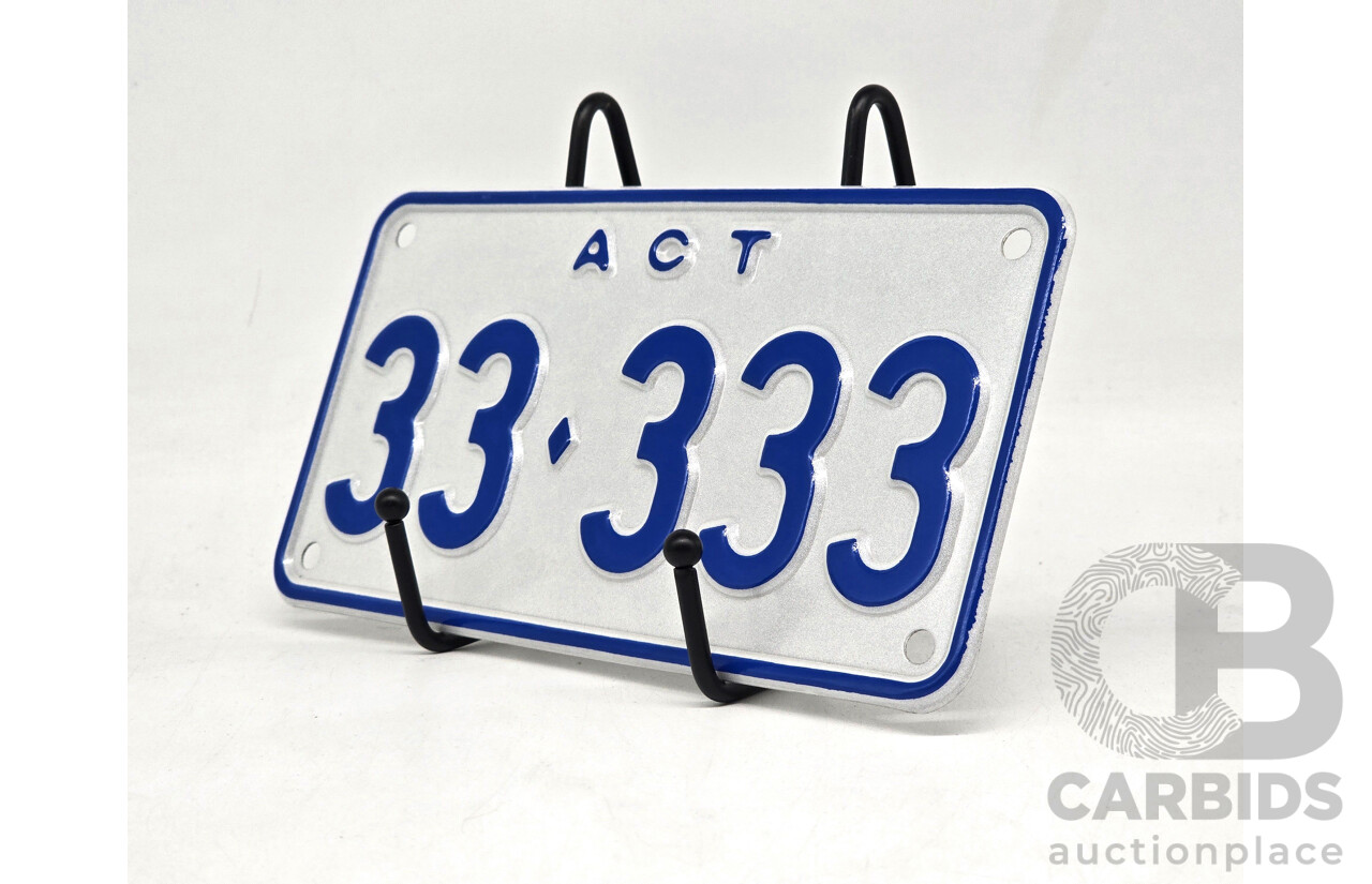 ACT Five Digit Numerical Motorbike Number Plate - 33.333