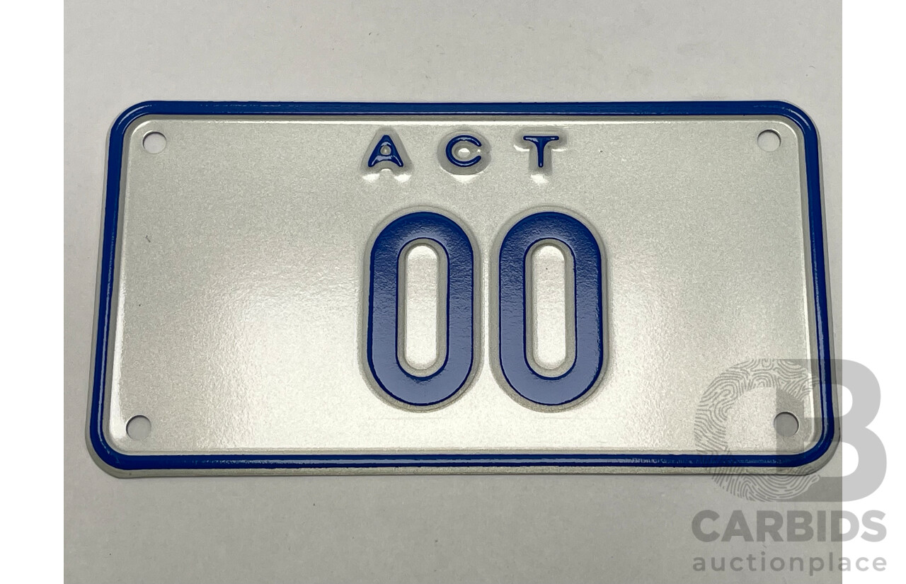 ACT Two Character Alphabetical MOTORBIKE Number Plate - OO