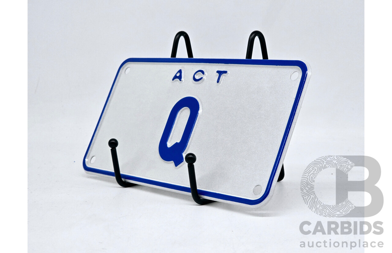 ACT Single Letter Motorbike Number Plate - Q