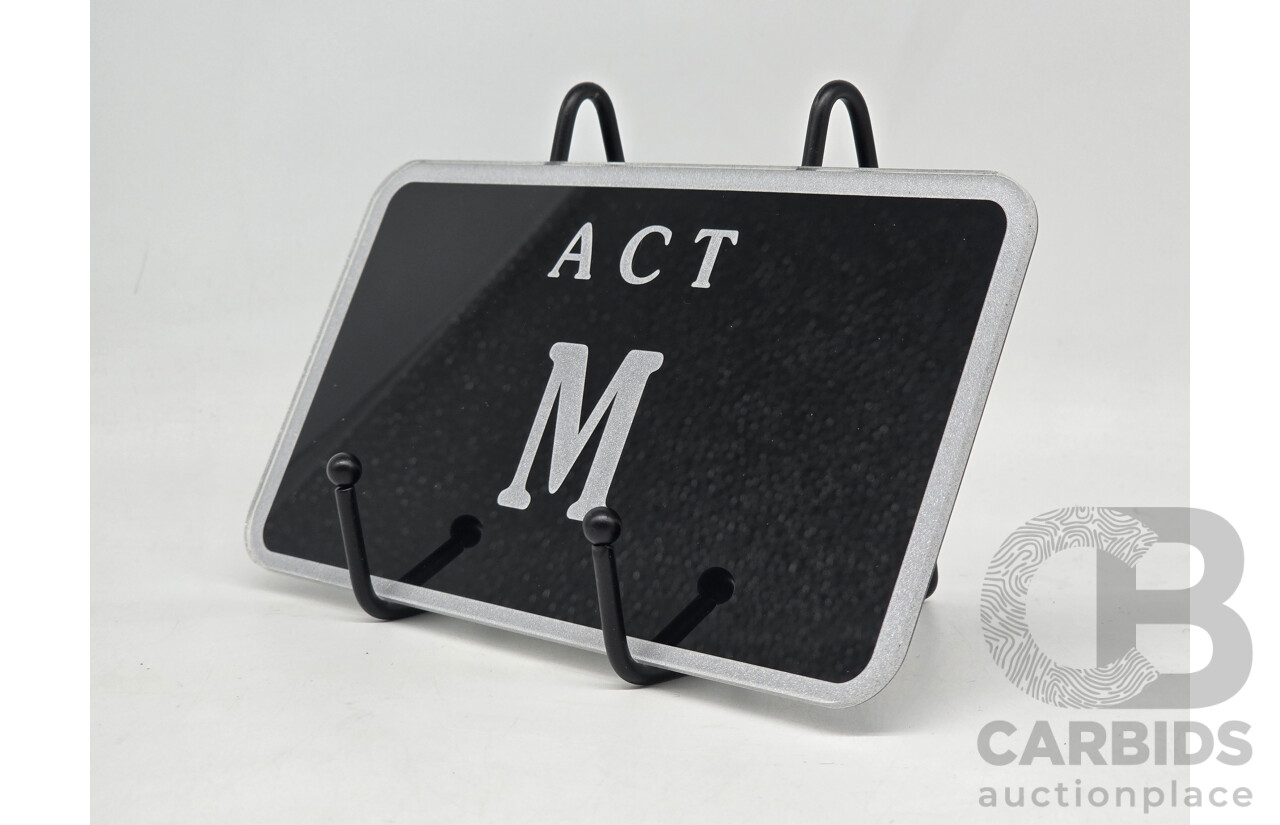 ACT Single Letter Motorbike Number Plate - M