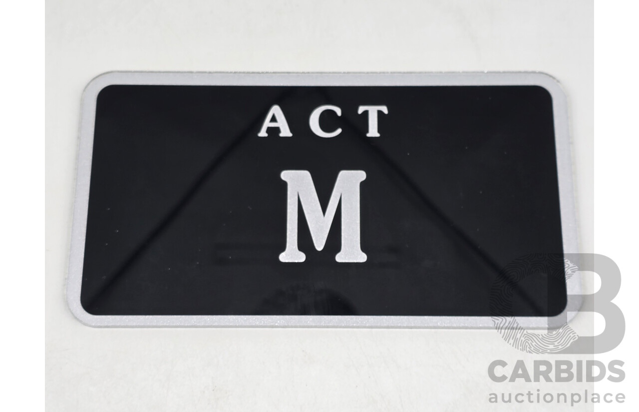 ACT Single Letter Motorbike Number Plate - M