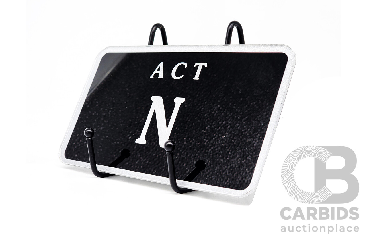ACT Single Letter Motorbike Number Plate - N