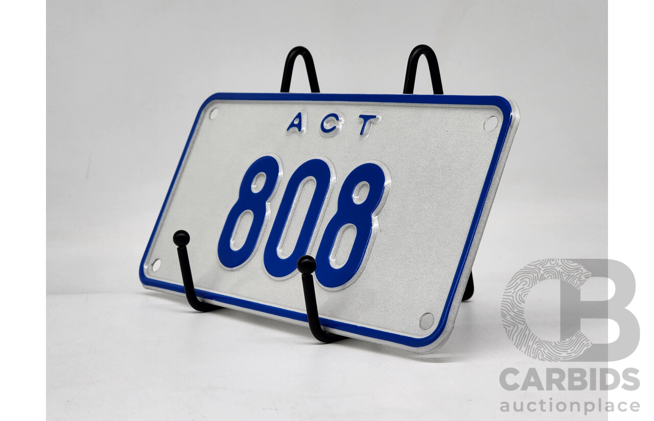 ACT Three Digit Motorbike Number Plate - 808