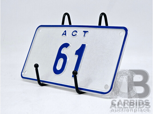 ACT Two Digit Numerical Motorbike Number Plate - 61