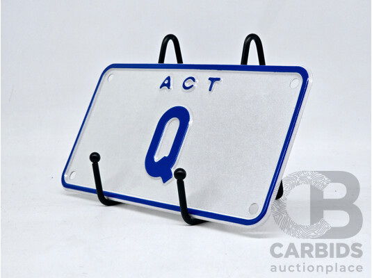 ACT Single Letter Motorbike Number Plate - Q