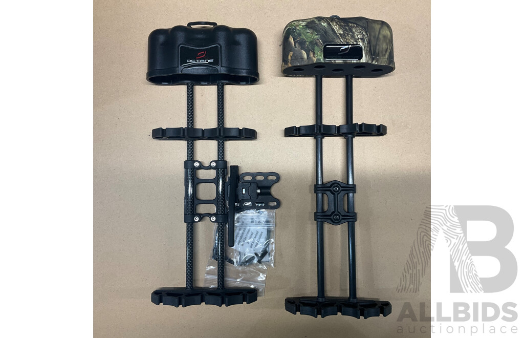 OCTANE Vault Quiver (Black)  & Bow Quiver (Camo) - Lot of 2 - Estimated Total ORP $180.00