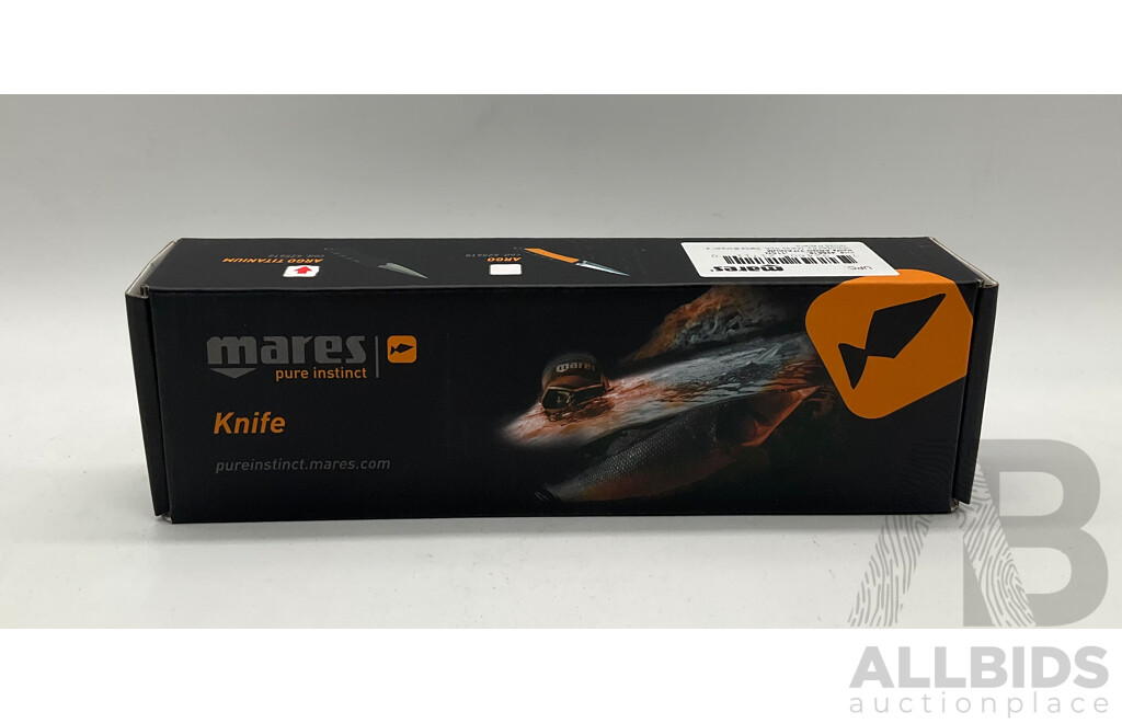 MARES (EOS 3RZ) Rechargeable Dive Torch, MARES (425616) Pure Instinct Argo Titanium Knife - Lot of 2 - Estimated Total ORP $160.00