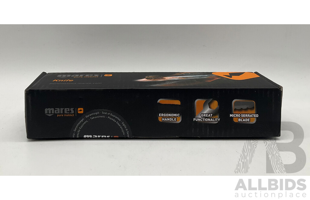 MARES (EOS 3RZ) Rechargeable Dive Torch, MARES (425616) Pure Instinct Argo Titanium Knife - Lot of 2 - Estimated Total ORP $160.00
