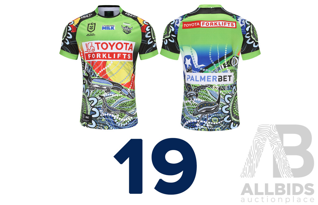 Signed by Matchday Team - Canberra Raiders 2023 Indigenous Jersey - Proceeds Towards Raiders Foundation