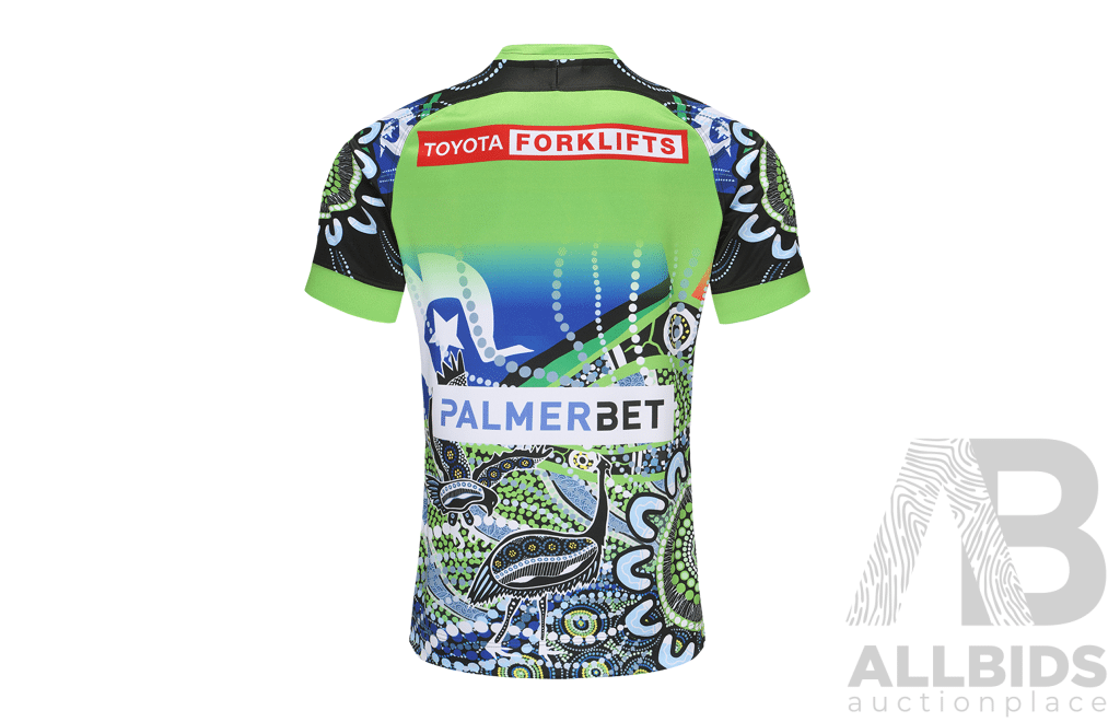 Signed by Matchday Team - Canberra Raiders 2023 Indigenous Jersey - Proceeds Towards Raiders Foundation